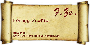 Fónagy Zsófia névjegykártya