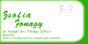 zsofia fonagy business card
